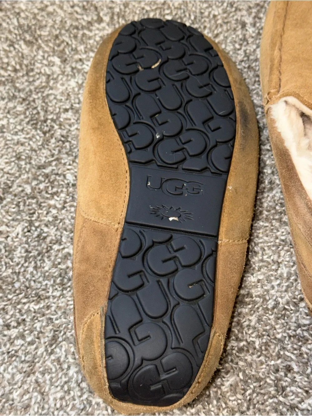 UGG men’s size 12 tan suede slippers
